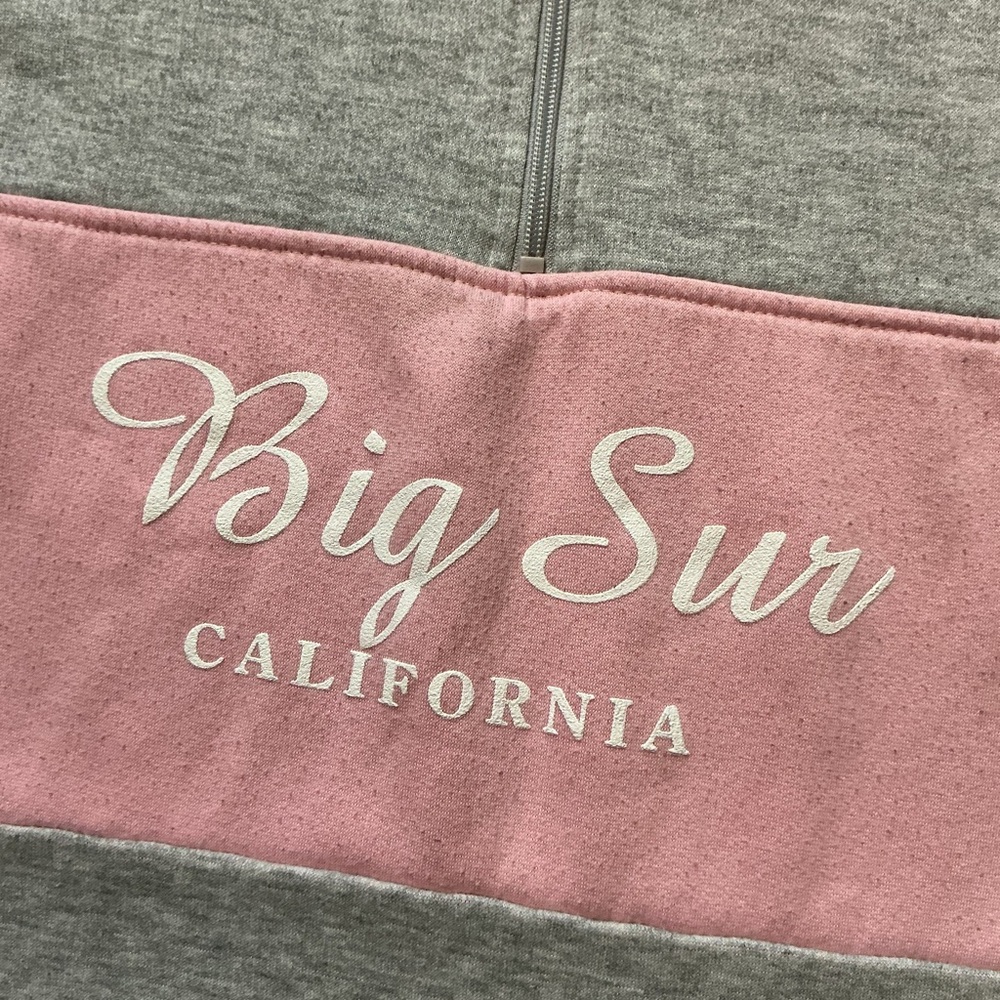Vintage Big Sur California Souvenir Pink Gray 50/50 1/4 Zip Pullover Sweatshirt - Picture 5 of 10